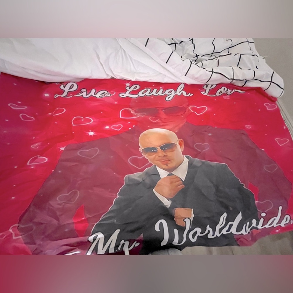 Mr Worldwide Says to Live Laugh Love Tapestry Pitbull Tapestry Poster Wall 3D
